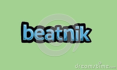 beatnik writing vector design on a green background Stock Photo