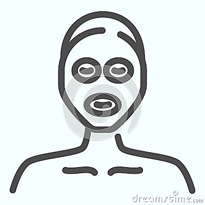 Beaty face mask line icon. Cosmetic mask for face vector illustration isolated on white. Skincare outline style design Vector Illustration