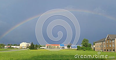 Beauitful rainbow after rain storm Editorial Stock Photo
