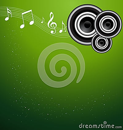 A beauitful sparkle green music vector Vector Illustration