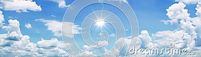 beaultiful blue sky with cloud and sun Stock Photo