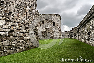 Beaumaris Castle walls Stock Photo