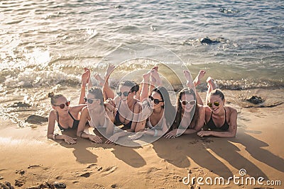 Beauties on the beach Stock Photo