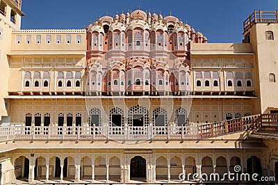 Indian wonderful examples of architecture - Hawa Mahal Palace in Jaipur Stock Photo