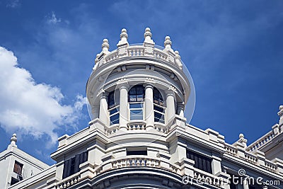 Beautifu traditional european architecture on the streets of the famous capital of Spain - Madrid Editorial Stock Photo