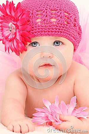 Beautiful 4 Month Old Baby Girl Stock Photo