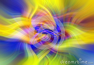 Yellow Blue Abstract Background. Graphic modern art. Colorful Floral Fractal Abstract Art. Digital fantasy effect. Trendy desktop Stock Photo