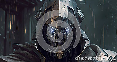 Beautiful abstract dark replicant background. Robot in deep planet Stock Photo