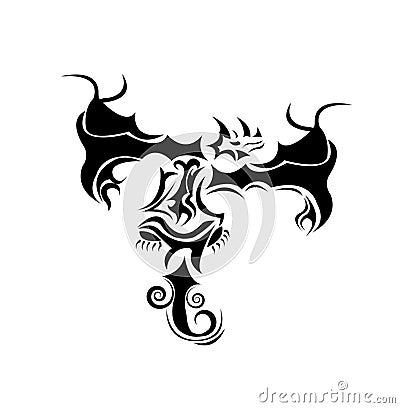 A beautiful abstract dragon tattoo design Vector Illustration