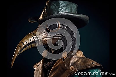 Beautiful abstract plague doctor background created by generative AI Stock Photo