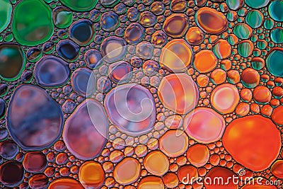 Beautiful abstract water oil bubble colorful background Stock Photo