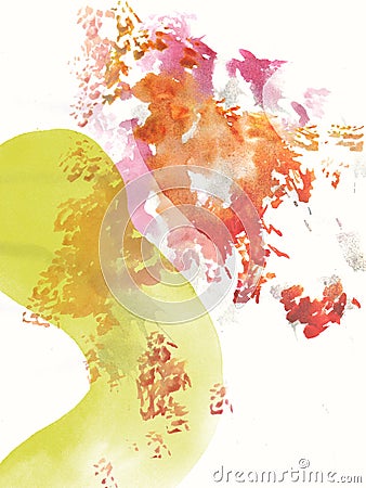 Abstract Watercolor Floral Botanicals I Stock Photo