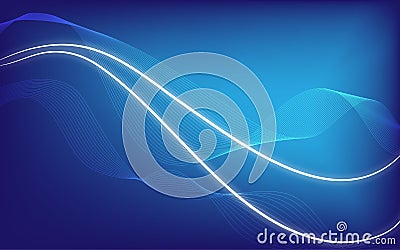 Abstract wave line flow with blue background. Vector Illustration