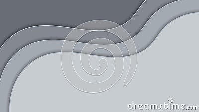 Beautiful abstraction gray, background in the form of waves is made in the style of paper cut Vector Illustration