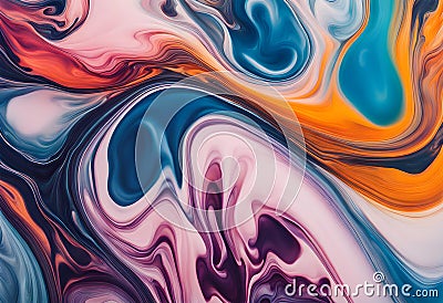 Beautiful abstraction of liquid paints in slow Stock Photo