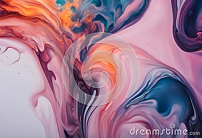 Beautiful abstraction of liquid paints in slow Stock Photo