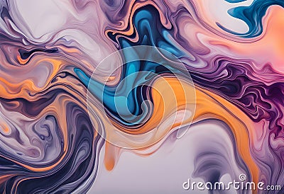 Beautiful abstraction of liquid paints in slow Stock Photo