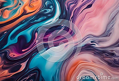 Beautiful abstraction of liquid paints in slow Stock Photo