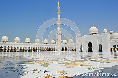 Abu Dhabi Mosque. Dubai. Asia. Peaceful and holy place. Grand mosque Editorial Stock Photo
