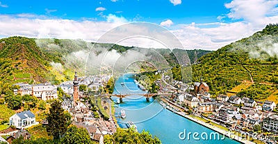 Beautiful aerial daytime view of Cochem Stock Photo