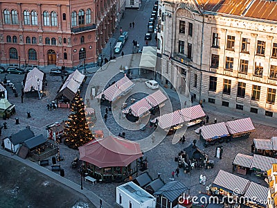 Beautiful aerial Riga view from above. Editorial Stock Photo