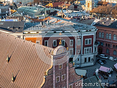 Beautiful aerial Riga view from above. Editorial Stock Photo