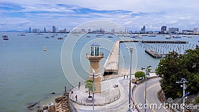Beautiful aerial view of Balihai lighthouse port area Editorial Stock Photo