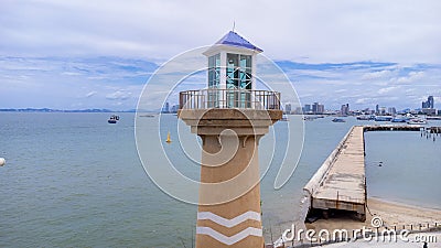 Beautiful aerial view of Balihai lighthouse port area Editorial Stock Photo