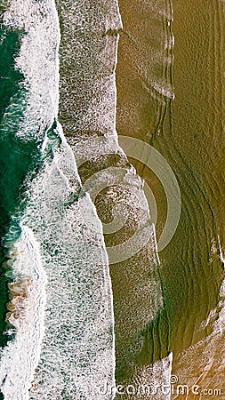 Beautiful aerial view of a beach with waves Stock Photo