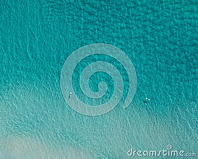Beautiful aerial view of blue pristine water Stock Photo
