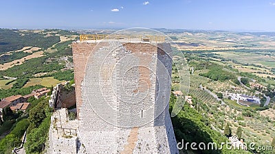 Beautiful aerial view of Castiglione D'Orcia, small medieval tow Stock Photo