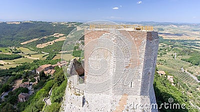 Beautiful aerial view of Castiglione D'Orcia, small medieval tow Stock Photo