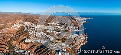 Beautiful aerial view of the island of Gran Canaria. Magical cliffs by the Atlantic ocean Stock Photo