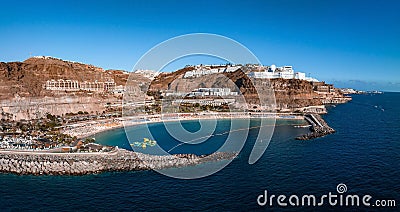 Beautiful aerial view of the island of Gran Canaria. Magical cliffs by the Atlantic ocean Stock Photo