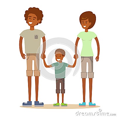 Beautiful african american family Vector Illustration