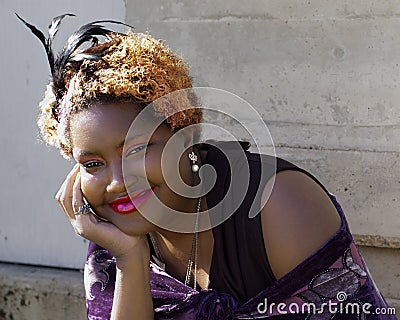 Beautiful African American With a Killer Smile Stock Photo