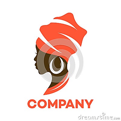 Beautiful African woman logo. Vector illustration. Vector Illustration