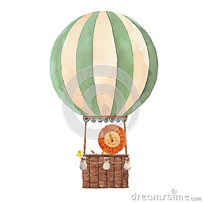 Watercolor air baloon vector illustration Vector Illustration