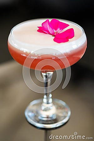 beautiful alcoholic cocktail on the bar counter Stock Photo