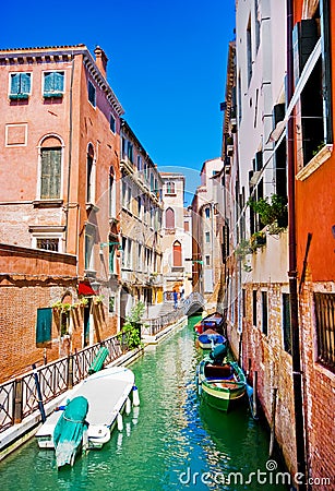 Beautiful alley in Venice. Stock Photo