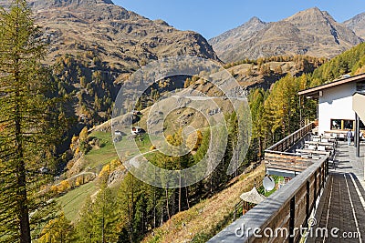 Beautiful alpine landscape in the fall. Moos in Passeier, South Tyrol, Italy Stock Photo
