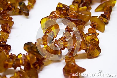 Beautiful amber necklace Stock Photo