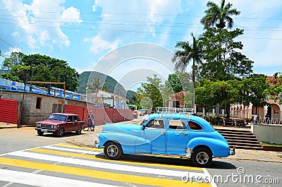 Beautiful american cars in Cuba Editorial Stock Photo