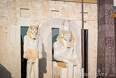 Beautiful Ancient Egyptian landmarks and architecture design - pharaohs and ancient symbols of Egypt Stock Photo