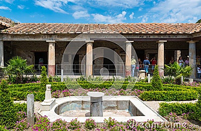 A beautiful ancient house in Pompeii, Italy Editorial Stock Photo