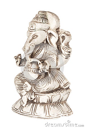 Beautiful Ancient Stone Figurine of Hindu God of Wisdom and Pros Stock Photo