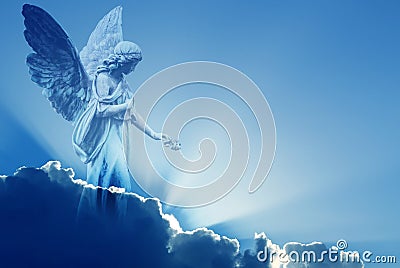 Beautiful angel in heaven Stock Photo