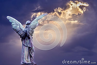 Beautiful angel in heaven Stock Photo