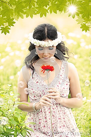 https://thumbs.dreamstime.com/x/beautiful-angel-red-flower-woman-look-like-holding-garden-30458969.jpg