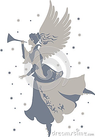 Beautiful angel silhouette Vector Illustration